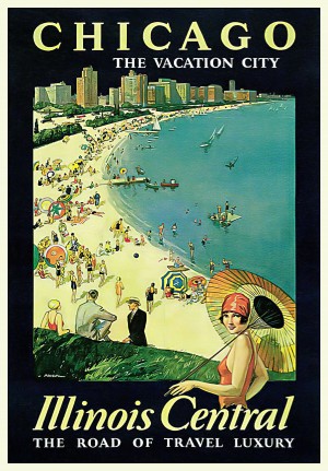 1929 Chicago Travel Advertisement Art Picture Poster